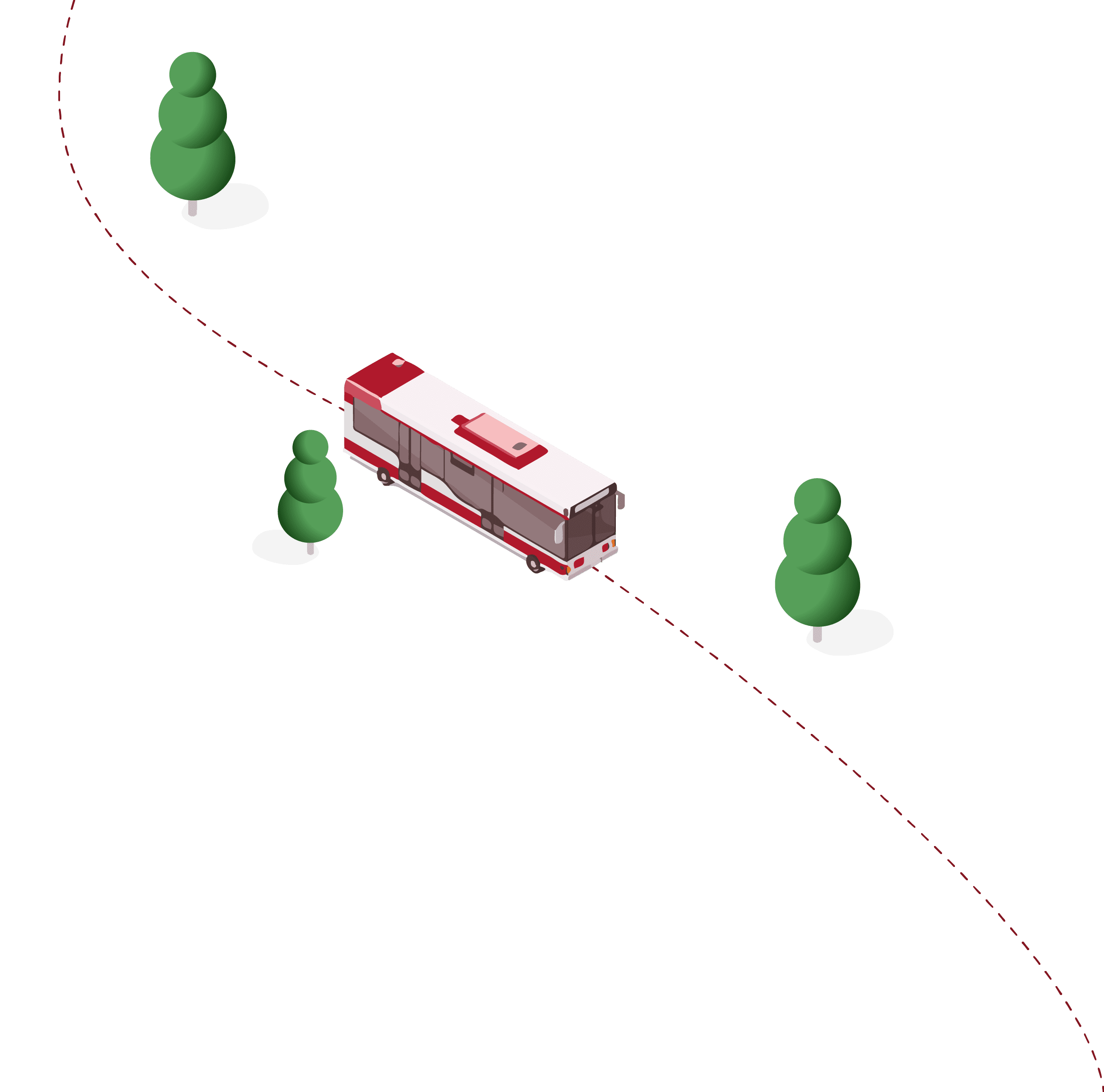 Bus with trees